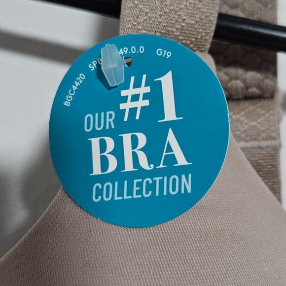 Vanity Fair Full Figure Underwire Padded Push Up Bra 76382 Size 42D Beige Lace - Picture 4 of 5